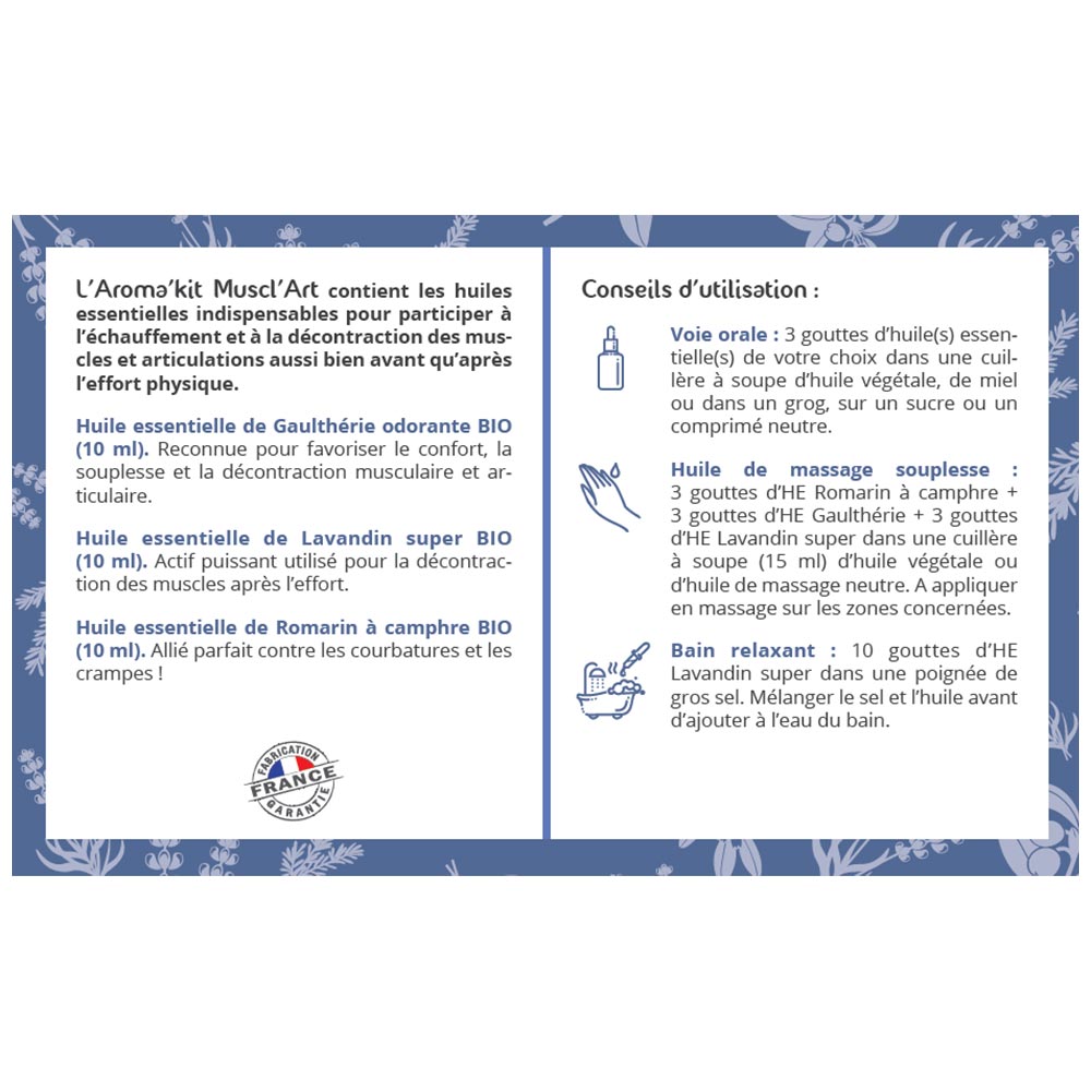 Aroma'kit Muscl'Art - 3 huiles essentielles bio